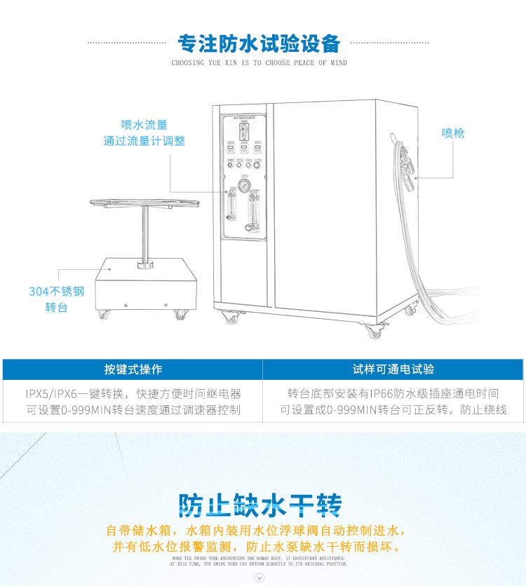 戶(hù)外電力設備IP65防水測試裝置